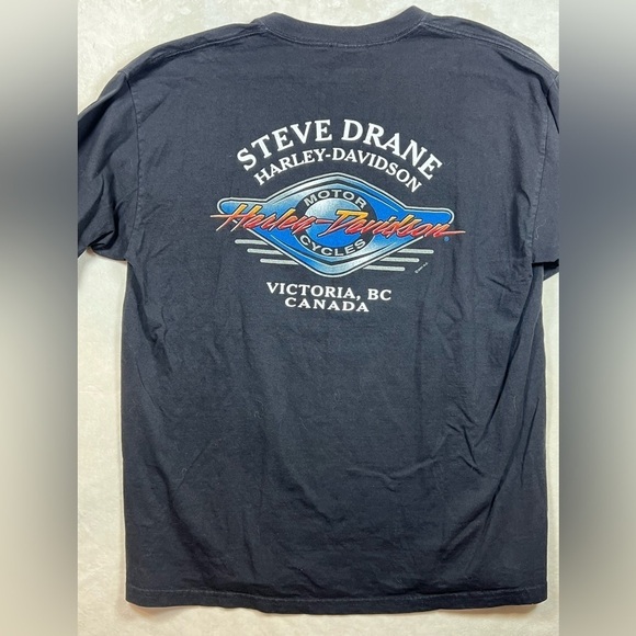 Harley Davidson Vintage Made in Canada Steve Drane 1996/2001 Insane Print Shirt - Picture 6 of 11